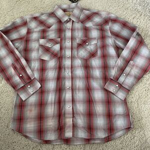 Cowboy Legend Shirt Men XXL Pearl Snap Plaid Long Sleeve Cowboy Western NEW Flaw